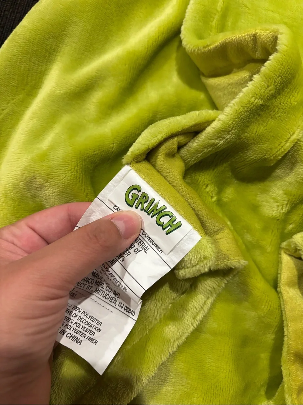 Green Plush Hooded Grinch-Inspired Throw Blanket